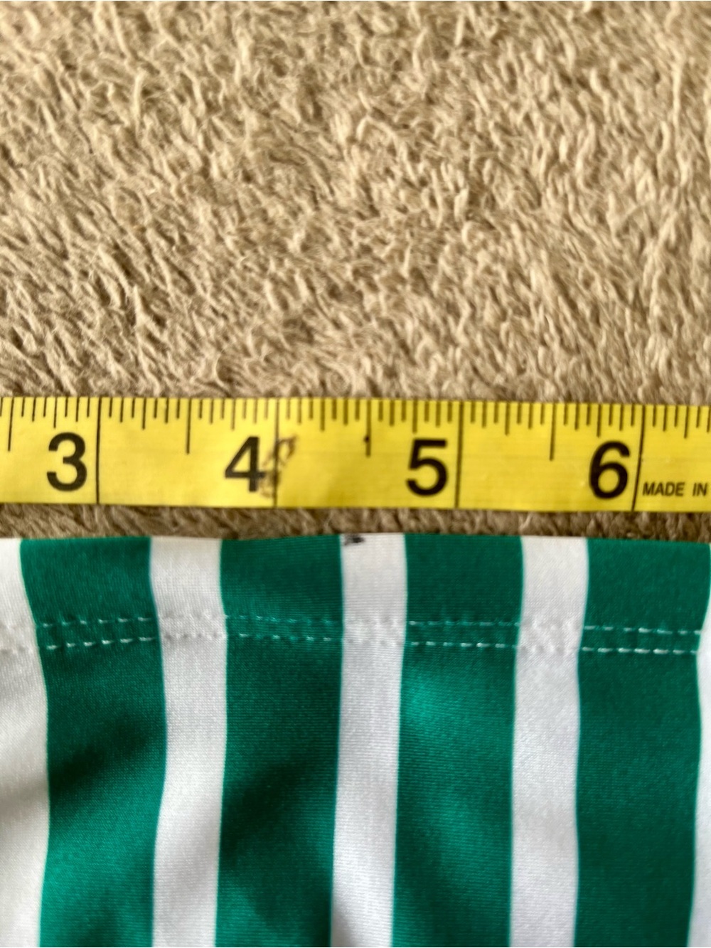 Men's Striped Green & White Swim Brief (read listing) - Picture 5 of 7